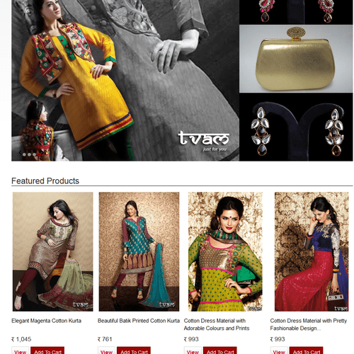 Tvam.in is an Indian eCommerce site we developed o