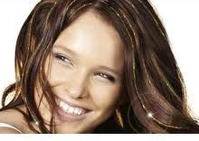 Hair tinsel/bling lasts through washing, blow dry,