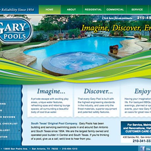 Website design for Gary Pools