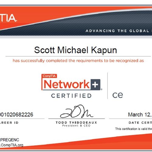 CompTIA Network Plus Certified