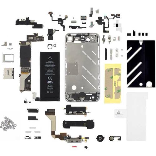 Exploded view of an iPhone.