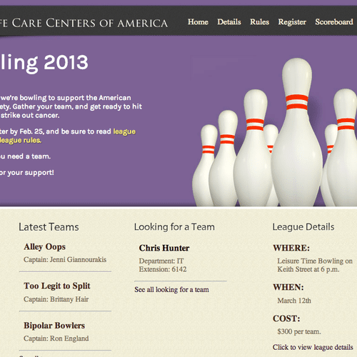 Internal website for Life Care Center's of America