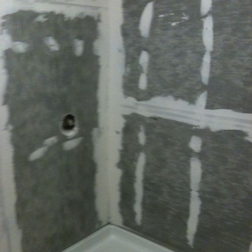 Tub shower tile wall prep before tile install