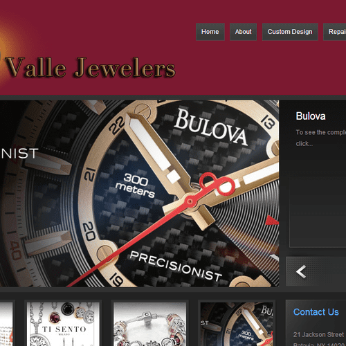 Client website design and SEO - Valle Jewlers http