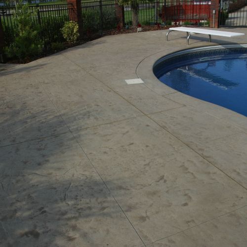 Residential pool renovation from plain concrete - 