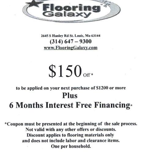 Great Discount on your next flooring purchase