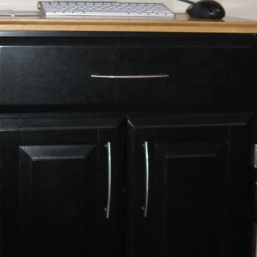 ~Entertainment/Media cabinet, with wood top, large
