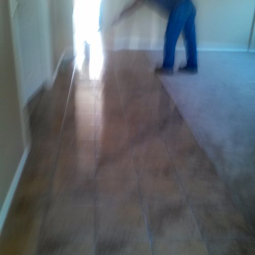 2014: Re-sealing tile floor.