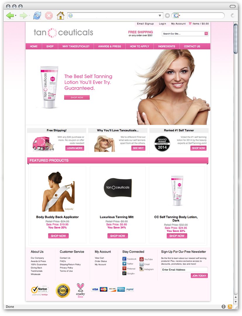 Tanceuticals.com - Custom BigCommerce E-Commerce W