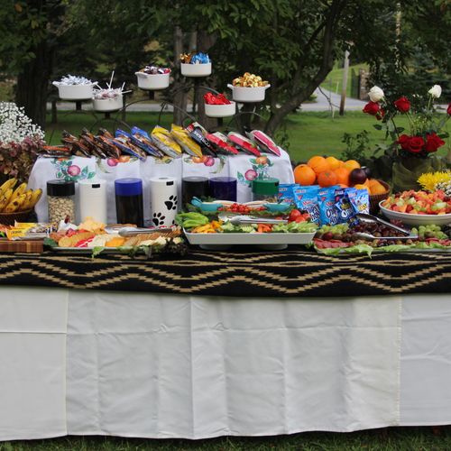 snack display for picnic gathering private backyar