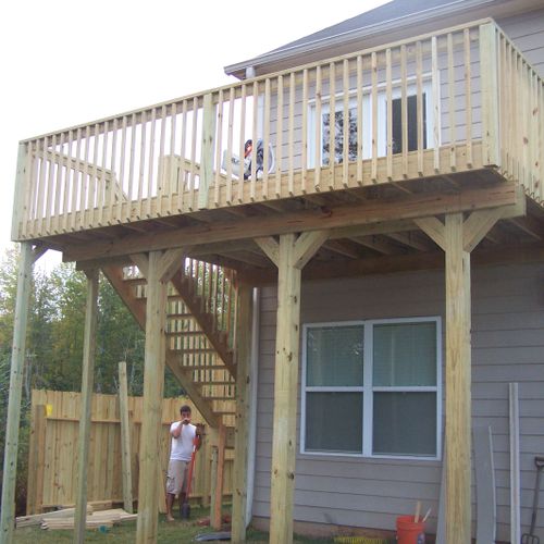 Second story deck with stairs more pics an thehand