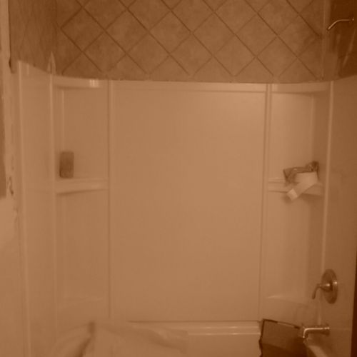 First stage completion of bath remodel by Joseph G