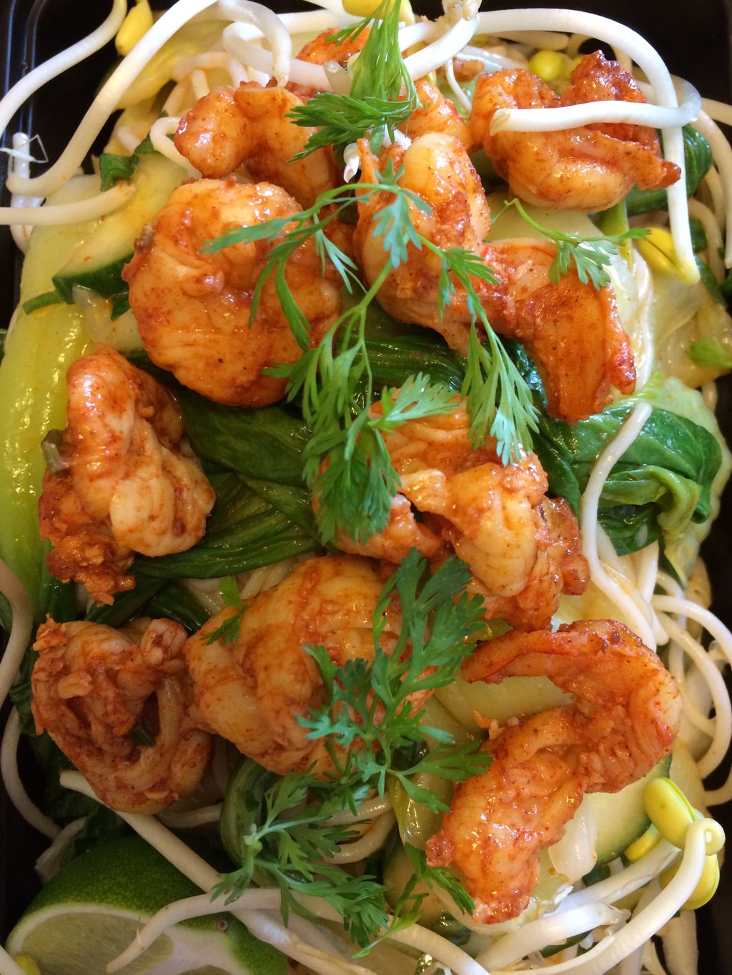 Gluten Free Korean Rice Noodle Salad with Shrimp