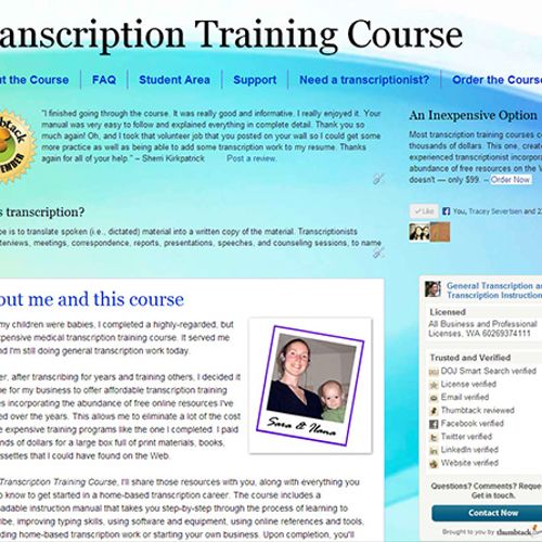 At-home transcription training. Self-guided, email