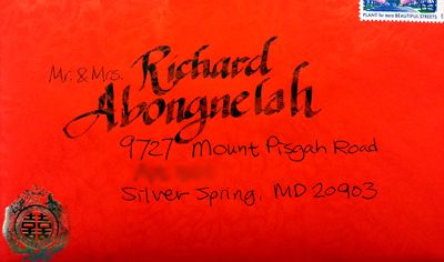 Wedding envelope sample