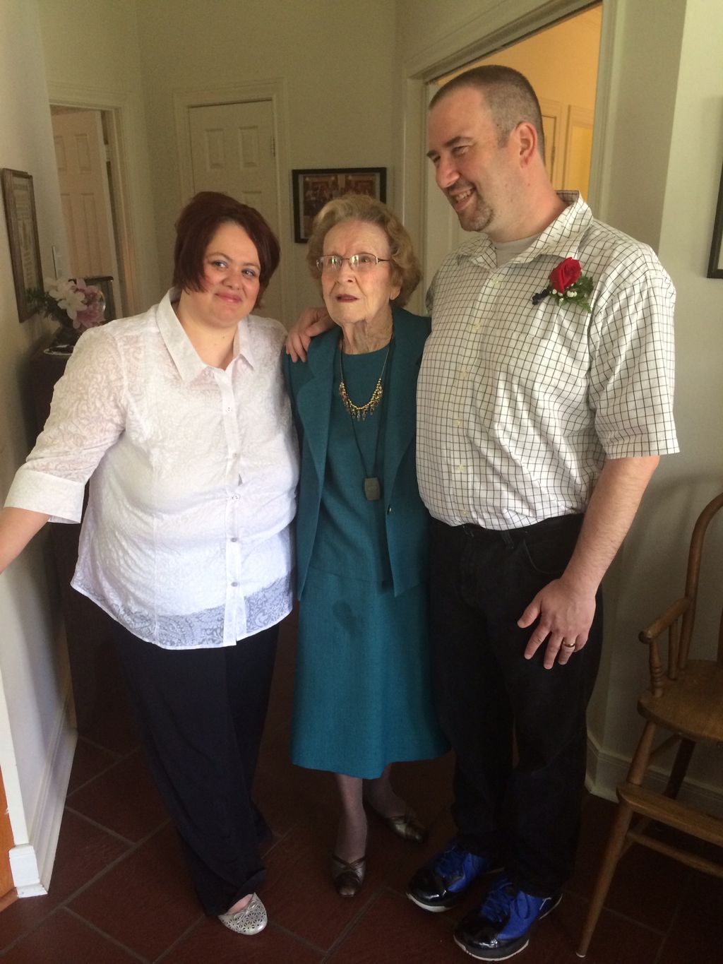 Newly married and taking the first picture with Gr