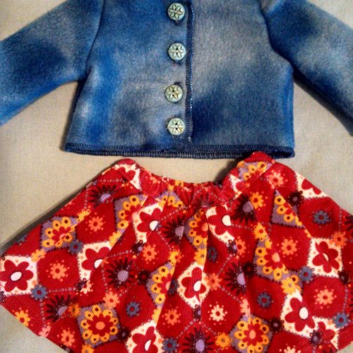 18 inch doll clothes, fleece jacket and printed co