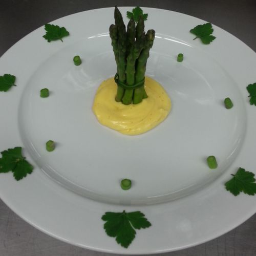 Asparagus with Hollandaise created by Chef Anne.