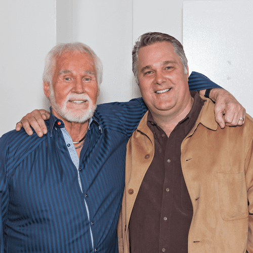 Back stage with Kenny Rogers. I did a project with