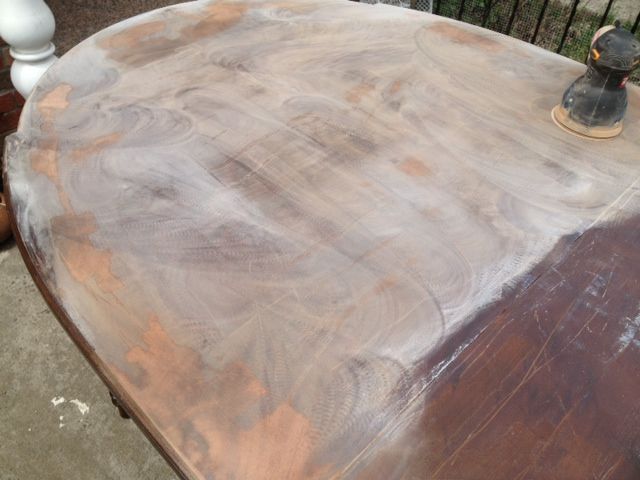 table stripped and sanded