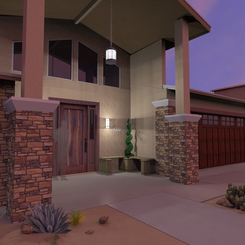 This exterior rendering showcases the beauty of co