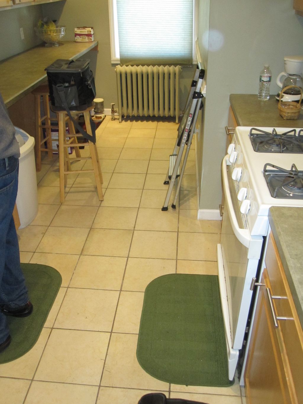 Kitchen floor (before)
and Paint