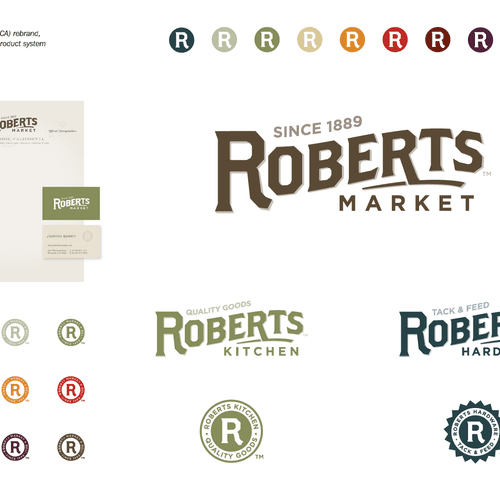 Logo and brand for Roberts Market (also designed s