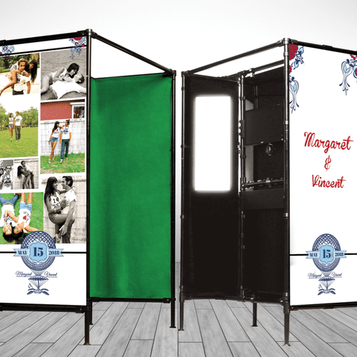 Professionally designed and branded booth, backgro