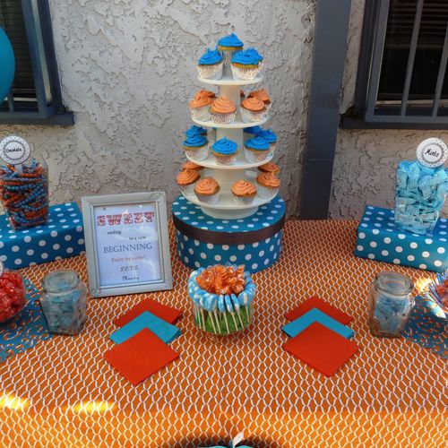 Custom Cupcake/Candy Buffet Table for church funct