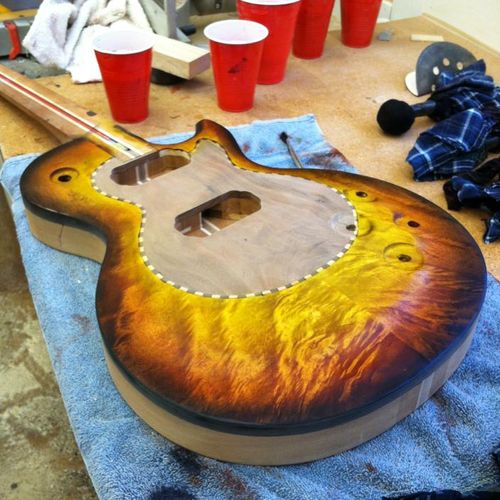 Finish I did on a guitar my dad built.