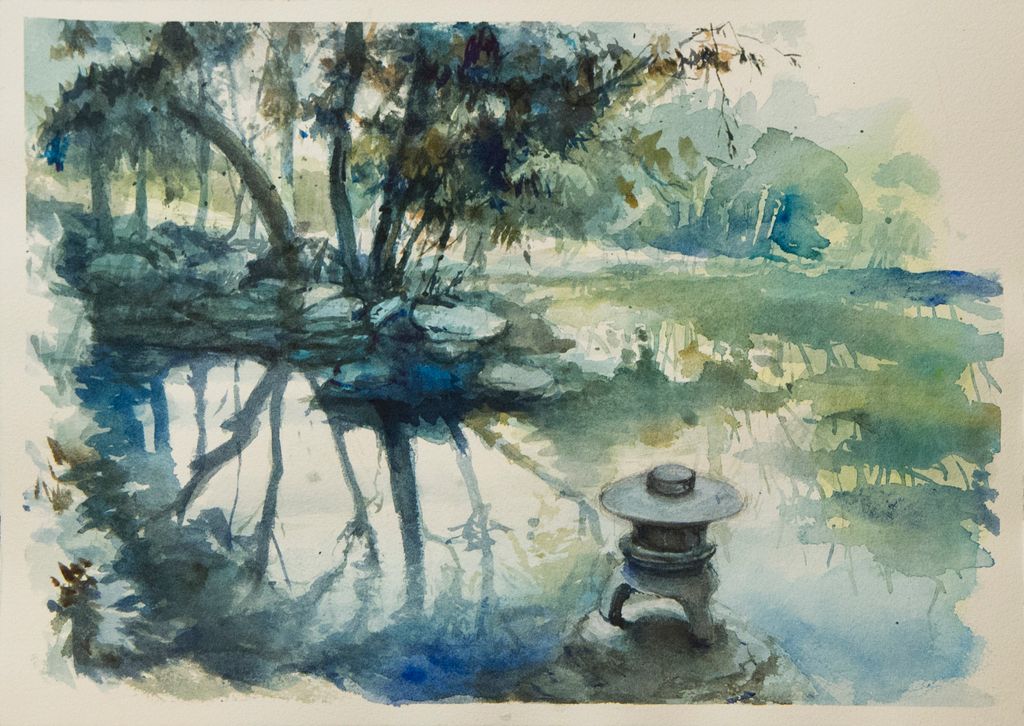 Traditional mediums: water color.