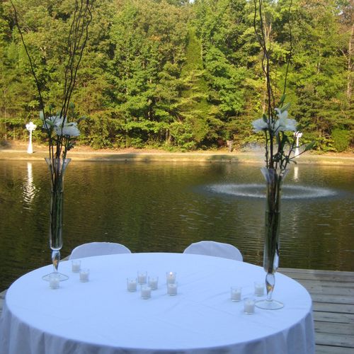 Sweetheart table for the bride and groom.