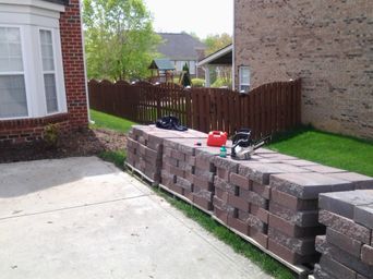 A front yard beautification project using 35lb blo