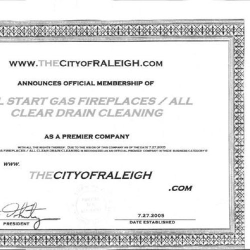 received this from the town of Raleigh NC ten year