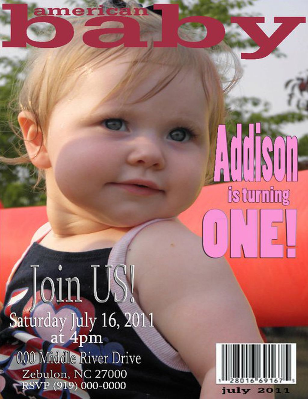 Birthday party invitation created to look like a m