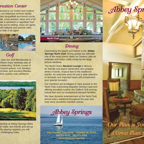 Country club facilities brochure.