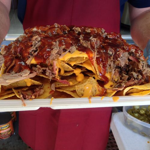 Example of our Double BBQ Nachos.