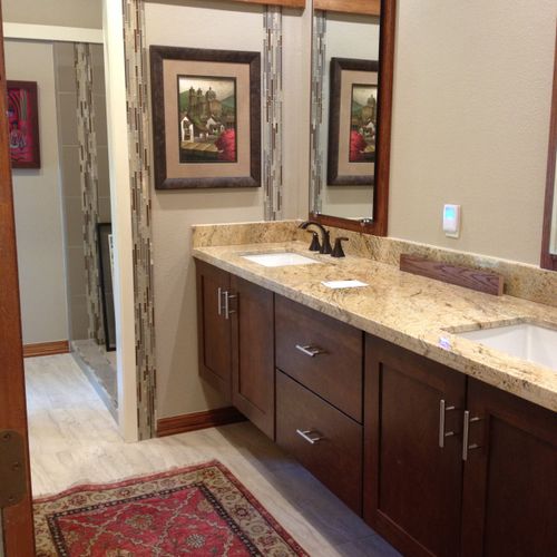 cherry cabinets with granite