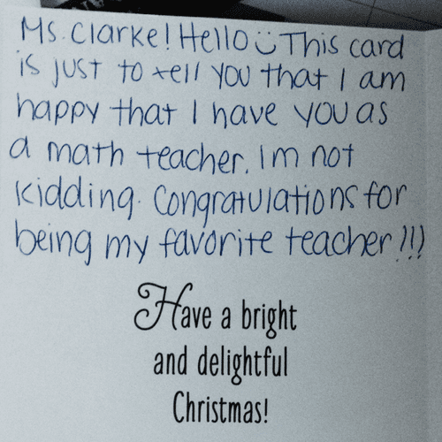 A Christmas card from a student