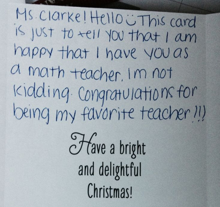 A Christmas card from a student