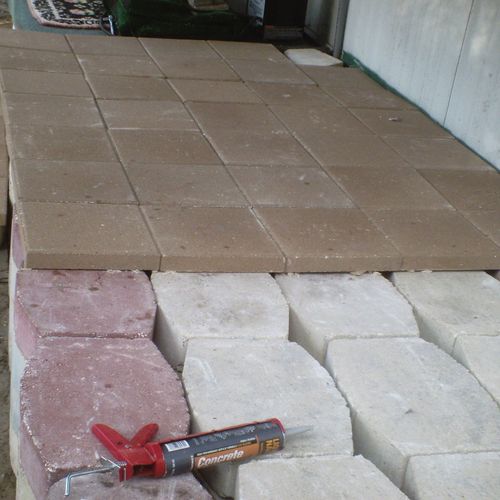 Stone work patios, edgers, stepping stones