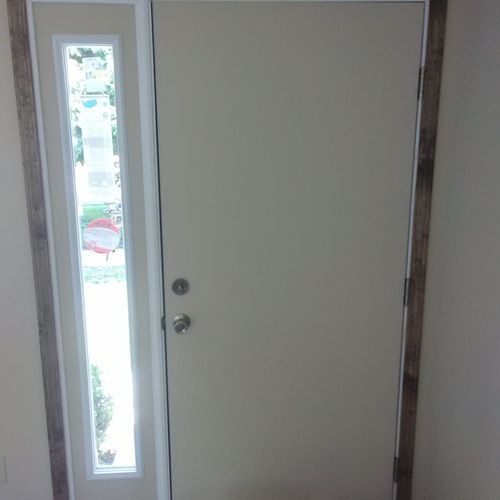 Installed new entry door painted to match interior