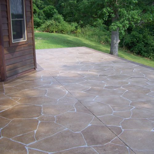Stamped Concrete with stain and sealer