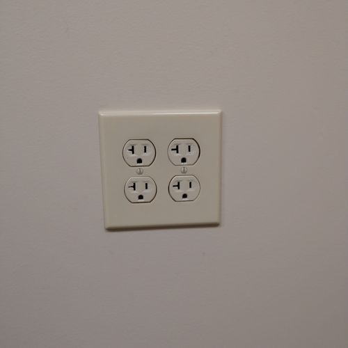 Quad outlet on an added wall after