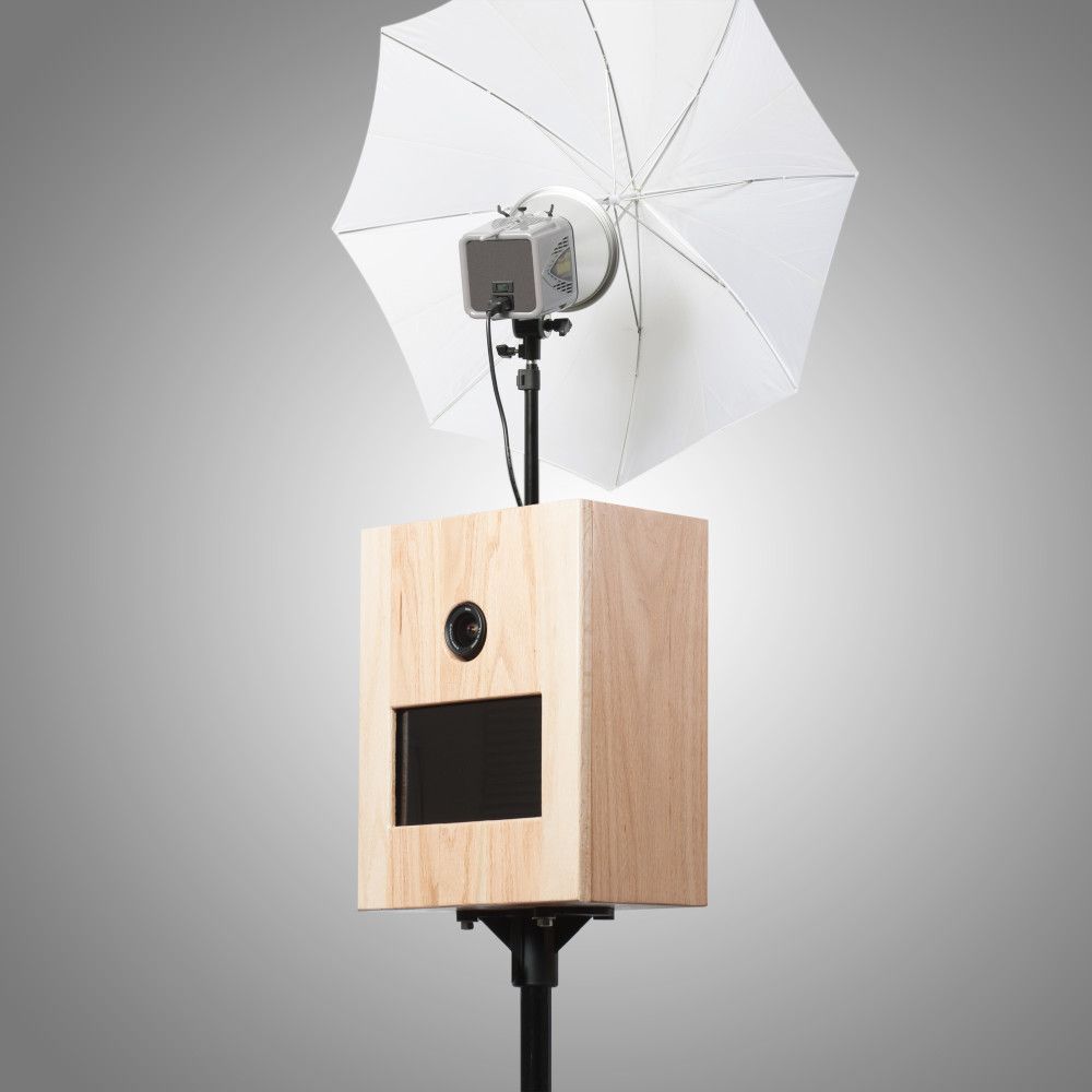 Our photo booth system is modern and sleek, and in