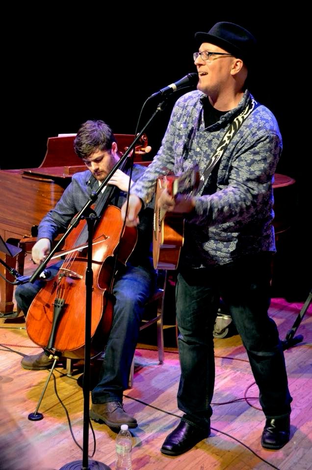 Performing at the Cell Theater NYC with band mate 