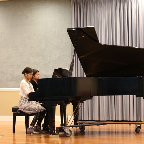 Students performing a duet piece