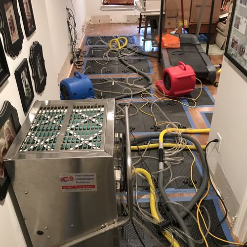 Hardwood floor drying system