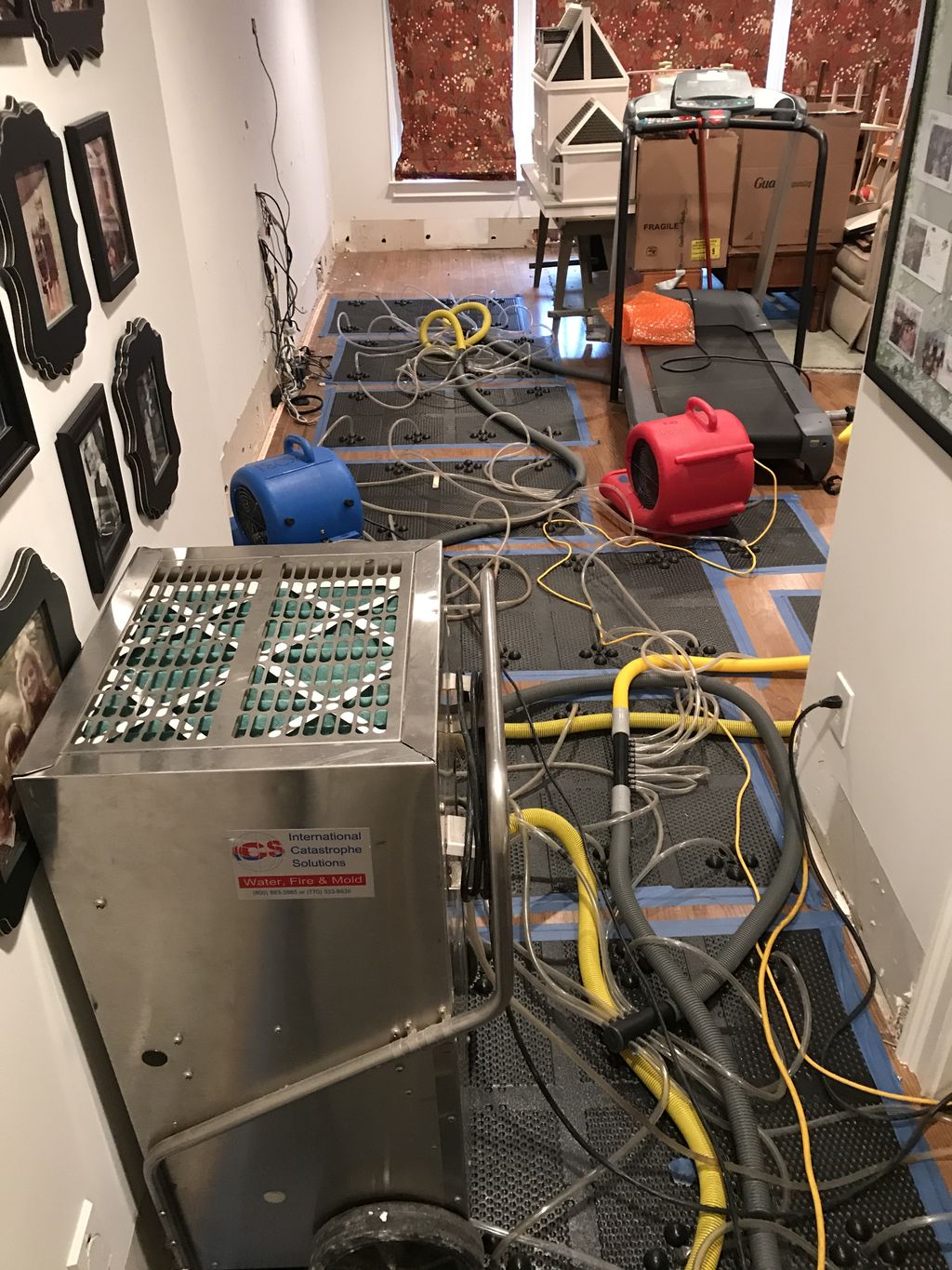 Hardwood floor drying system