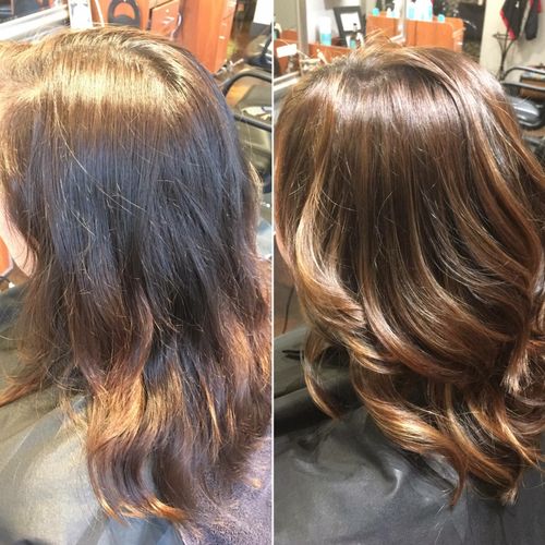 Before & After: Balyage Lightening service
